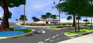 View of American Savings side of Hahani Roundabout.