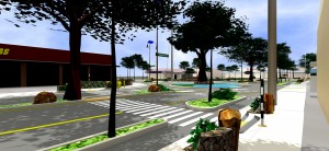 Crosswalk planter detail at Hahani Roundabout adjacent to Midas.