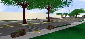 The proposed new Hamakua crosswalk near the bus stops midway between Aoloa and Hahani.