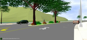 Last center island near Hekili St. as you leave the Proposal Site.